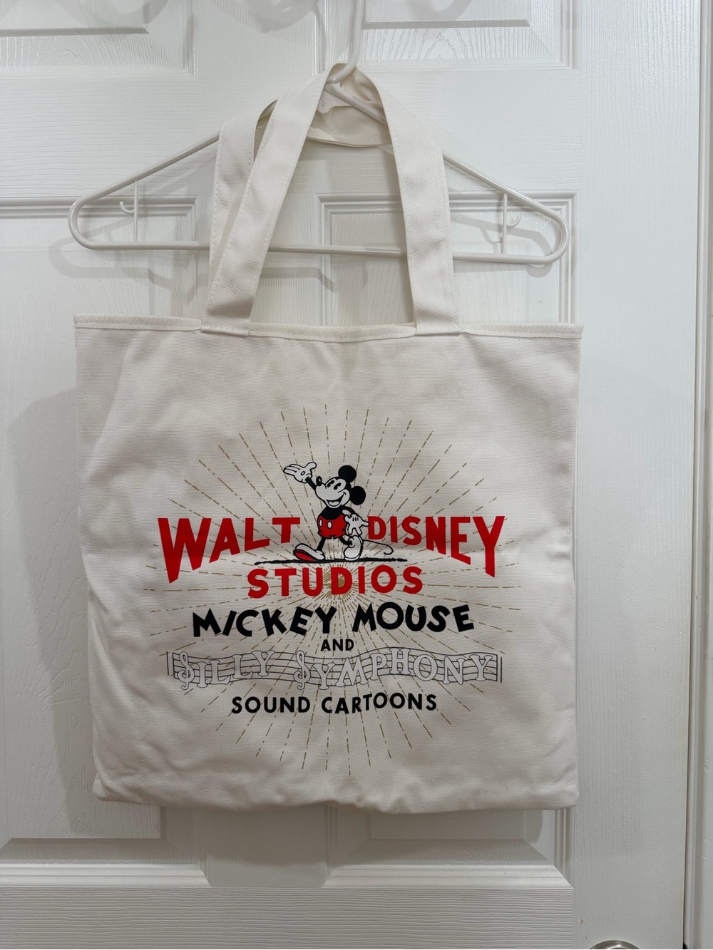Walt Disney Studios Mickey Mouse Canvas Tote - Cream & Red